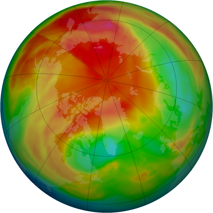 Arctic ozone map for 11 February 2010